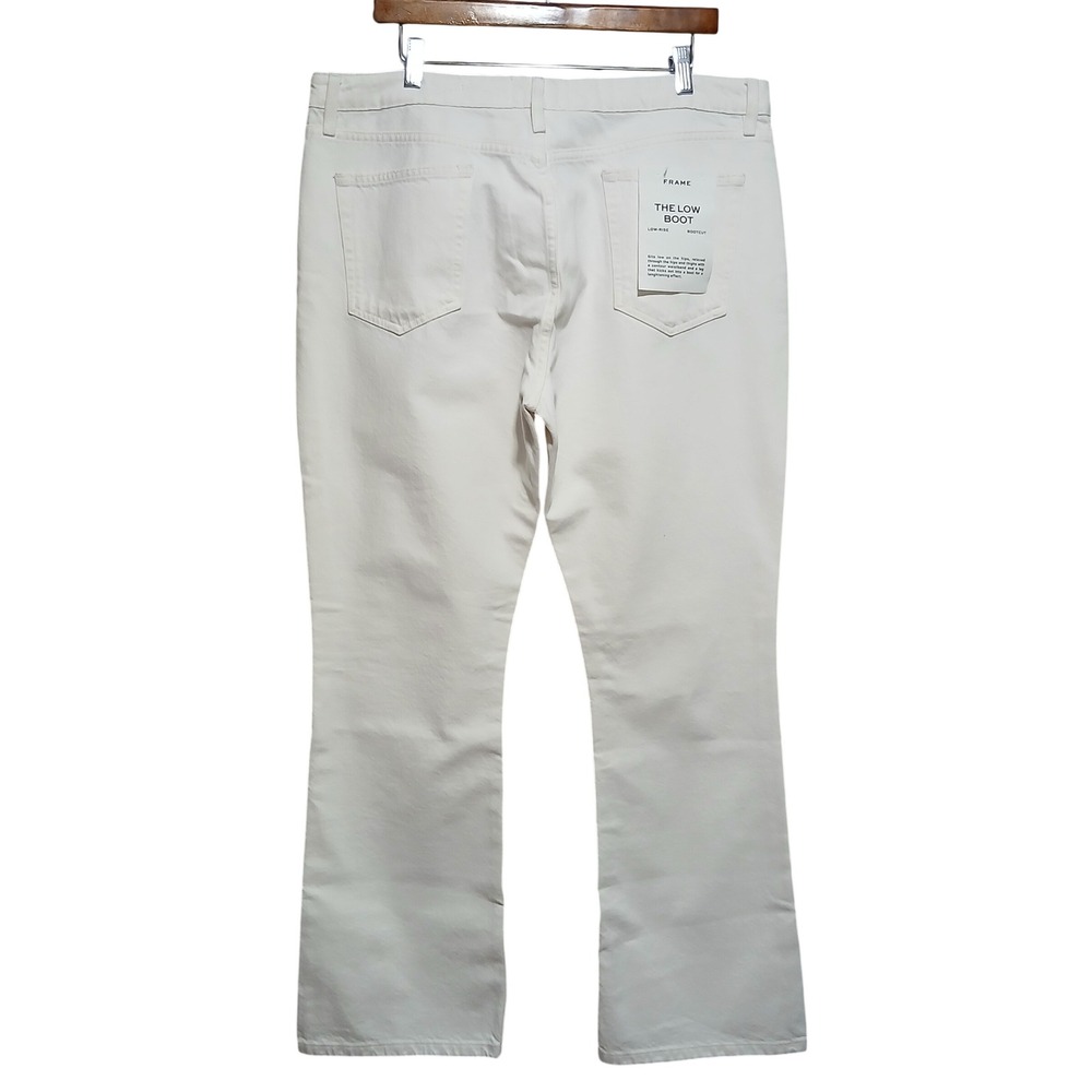FRAME The Low Boot Jeans White Low Rise Bootcut Denim Womens - Picture 4 of 14